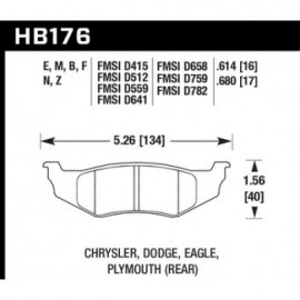 HAWK HB176M.680 brake pad set - Black type (17 mm)