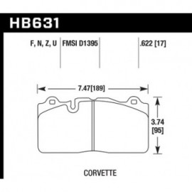 HAWK HB631N.622 brake pad set - HP Plus type