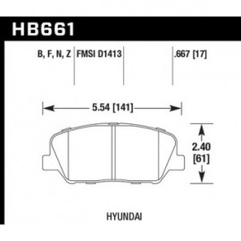 HAWK HB661N.667 brake pad set - HP Plus type