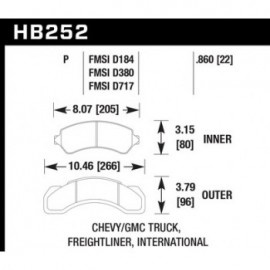 HAWK HB252P.860 brake pad set - Super Duty type