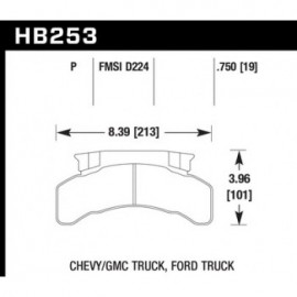 HAWK HB253P.750 brake pad set - Super Duty type