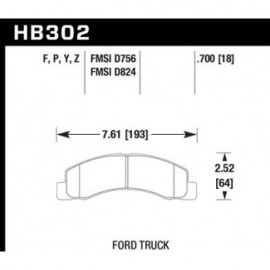 HAWK HB302P.700 brake pad set - Super Duty type