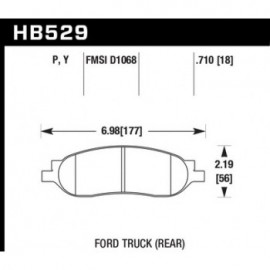 HAWK HB529P.710 brake pad set - Super Duty type