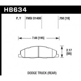 HAWK HB634P.750 brake pad set - Super Duty type