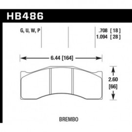 HAWK HB486U.708 brake pad set - DTC-70 type (18 mm)