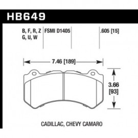 HAWK HB649U.605 brake pad set - DTC-70 type (15 mm)