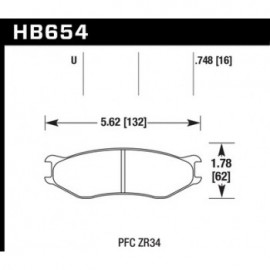 HAWK HB654U.748 brake pad set - DTC-70 type (19 mm)
