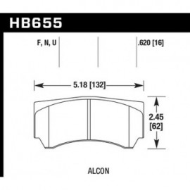 HAWK HB655U.620 brake pad set - DTC-70 type (16 mm)