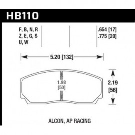 HAWK HB110W.654 brake pad set - DTC-30 type (17 mm)