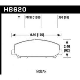 HAWK HB620Y.703 brake pad set - LTS type