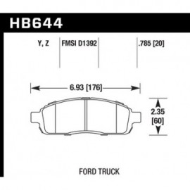 HAWK HB644Y.785 brake pad set - LTS type
