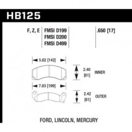 HAWK HB125Z.650 brake pad set - Perf. Ceramic type
