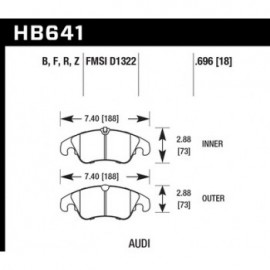 HAWK HB641Z.696 brake pad set - Perf. Ceramic type