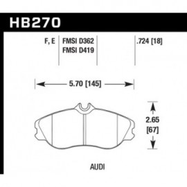 HAWK HB270E.724 brake pad set - Blue 9012 (18 mm) type