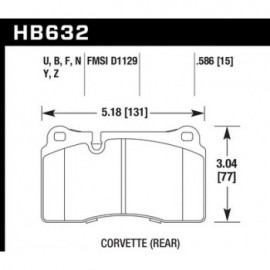 HAWK HB632U.586 brake pad set - DTC-70 (15 mm) type