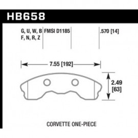 HAWK HB658U.570 brake pad set - DTC-70 (14 mm) type
