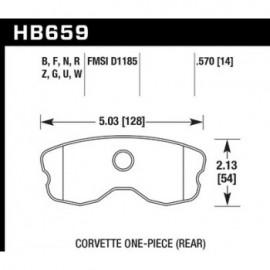 HAWK HB659U.570 brake pad set - DTC-70 (14 mm) type