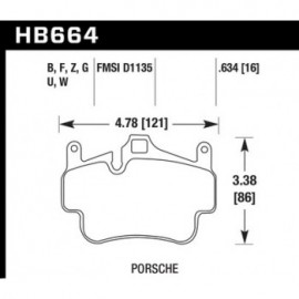 HAWK HB664U.634 brake pad set - DTC-70 (16 mm) type