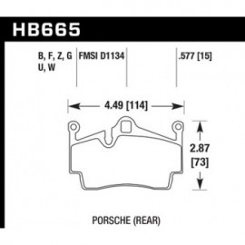 HAWK HB665G.577 brake pad set - DTC-60 (14 mm) type