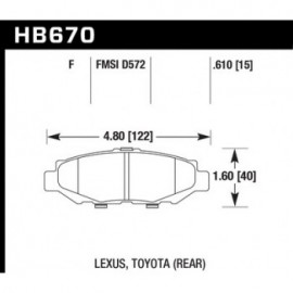 HAWK HB670F.610 brake pad set - HPS type