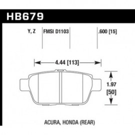 HAWK HB679Y.600 brake pad set - LTS type