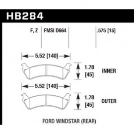 HAWK HB284Z.575 brake pad set - Perf. Ceramic type
