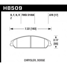 HAWK HB509B.678 brake pad set - HPS 5.0 type