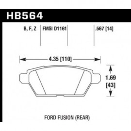 HAWK HB564B.567 brake pad set - HPS 5.0 type