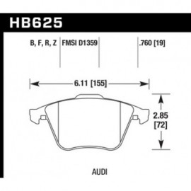 HAWK HB625B.760 brake pad set - HPS 5.0 type
