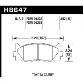 HAWK HB647B.692 brake pad set - HPS 5.0 type