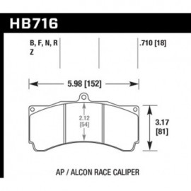 HAWK HB716N.710 brake pad set - HP Plus type