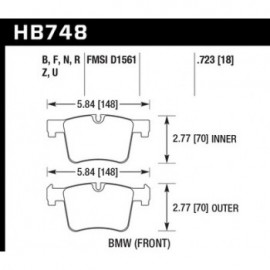 HAWK HB748N.723 brake pad set - HP Plus type