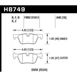HAWK HB749N.648 brake pad set - HP Plus type
