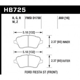 HAWK HB725B.650 brake pad set - HPS 5.0 type