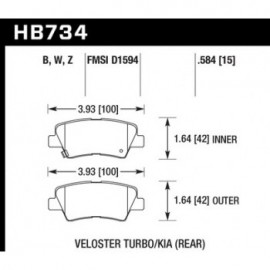 HAWK HB734Z.584 brake pad set - Perf. Ceramic type