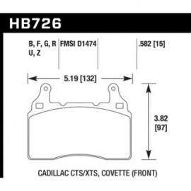 HAWK HB726U.582 brake pad set - DTC-70 type