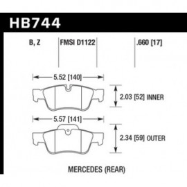 HAWK HB744B.660 brake pad set - HPS 5.0 type