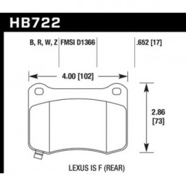 HAWK HB722B.652 brake pad set - HPS 5.0 type