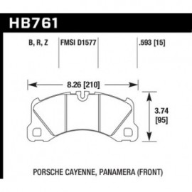HAWK HB761B.593 brake pad set - HPS 5.0 type