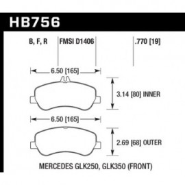 HAWK HB756F.770 brake pad set - HPS type