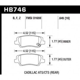 HAWK HB746F.645 brake pad set - HPS type