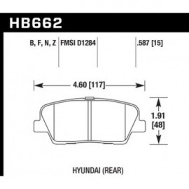 HAWK HB662B.587 brake pad set - HPS 5.0 type