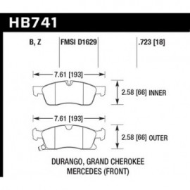HAWK HB741B.723 brake pad set - HPS 5.0 type