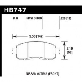 HAWK HB747B.626 brake pad set - HPS 5.0 type