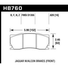HAWK HB760Z.620 brake pad set - Perf. Ceramic type
