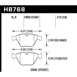 HAWK HB768B.714 brake pad set - HPS 5.0 type
