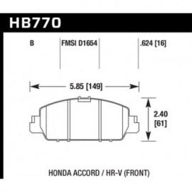 HAWK HB770B.624 brake pad set - HPS 5.0 type