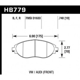 HAWK HB779B.740 brake pad set - HPS 5.0 type