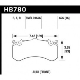 HAWK HB780B.625 brake pad set - HPS 5.0 type