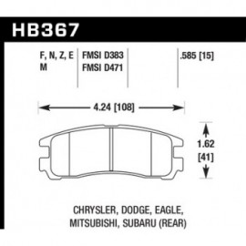 HAWK HB367E.585 brake pad set - Blue 9012 type